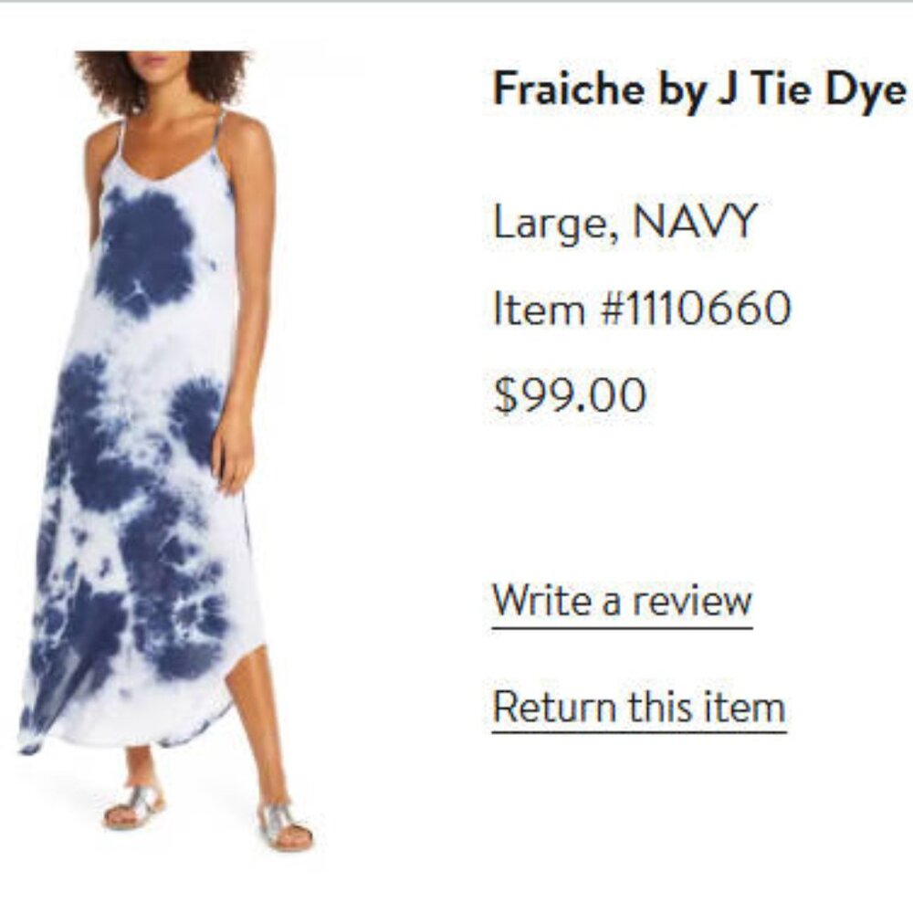 Fraiche By J Tie-Dye A-Line Maxi Dress